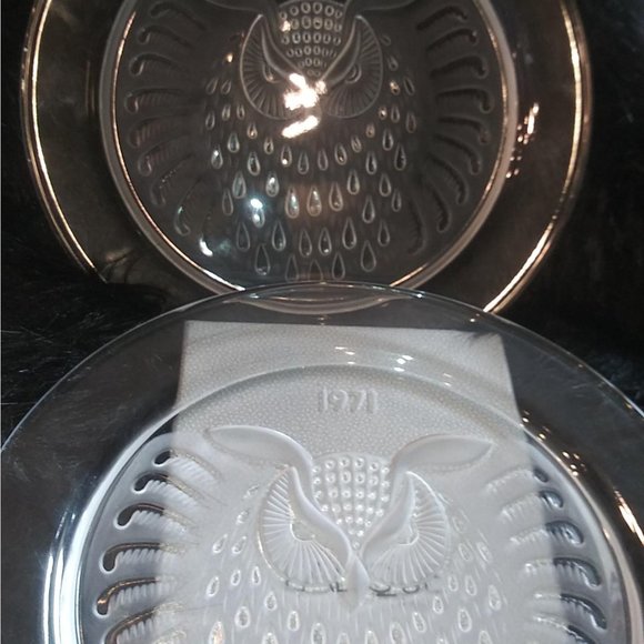 Vintage Lalique Owl Plate - Two Avaliable - Picture 5 of 6